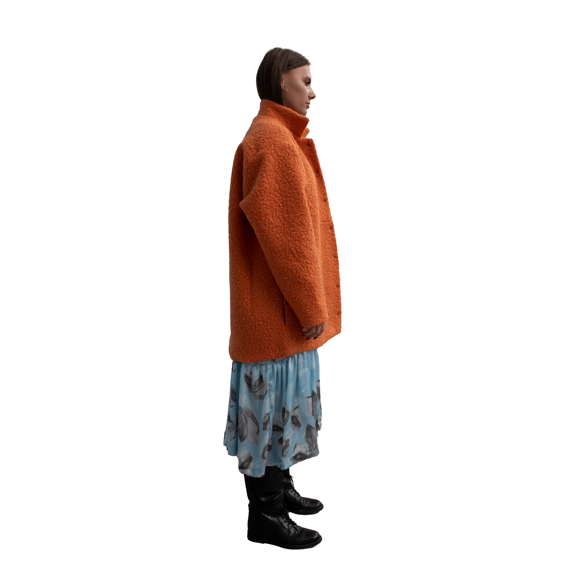 Oversized Curly Pumpkin Orange Coat - ANTON HOJDA | Official Store