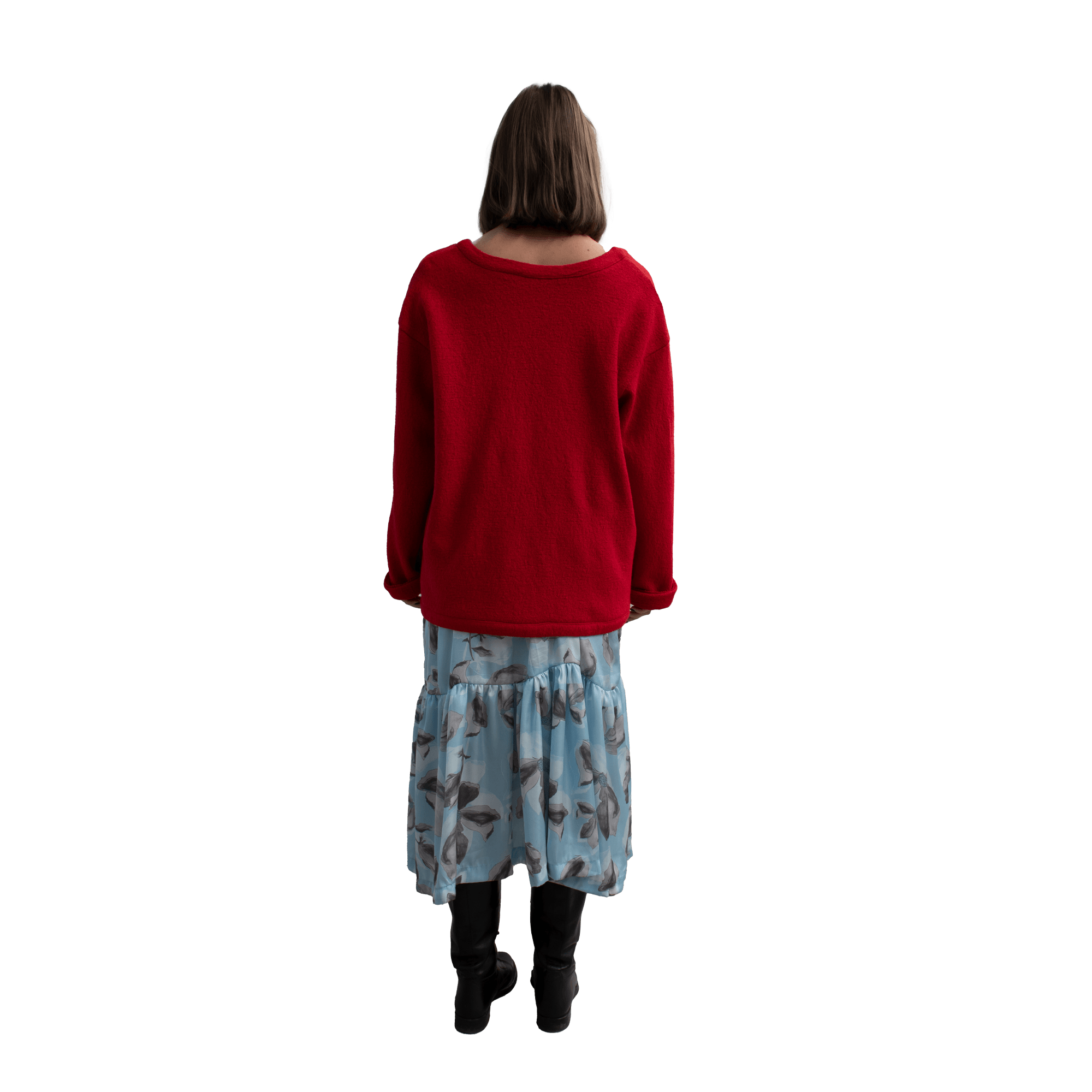 Red Boiled Wool Cardigan - ANTON HOJDA | Official Store