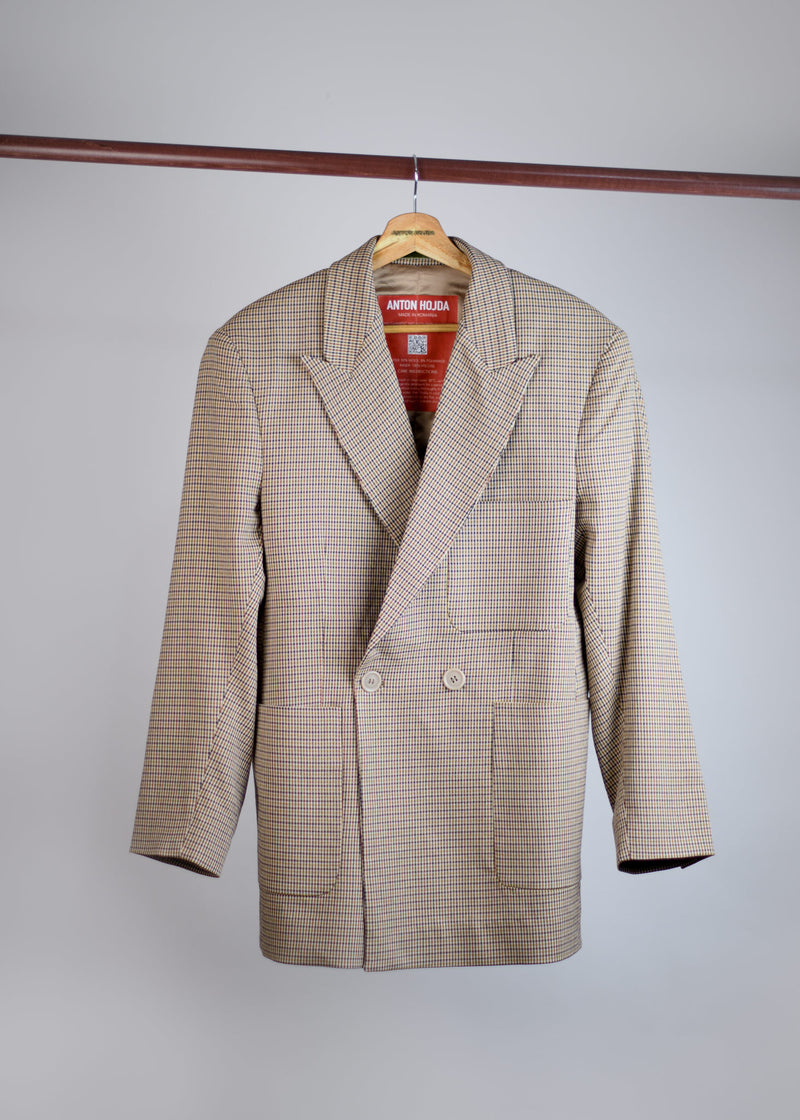 Plaid Wool Blend Blazer