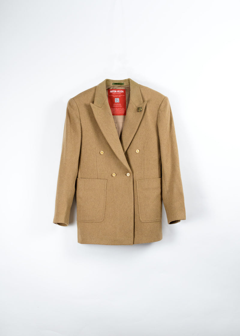 Double-breasted wool blazer