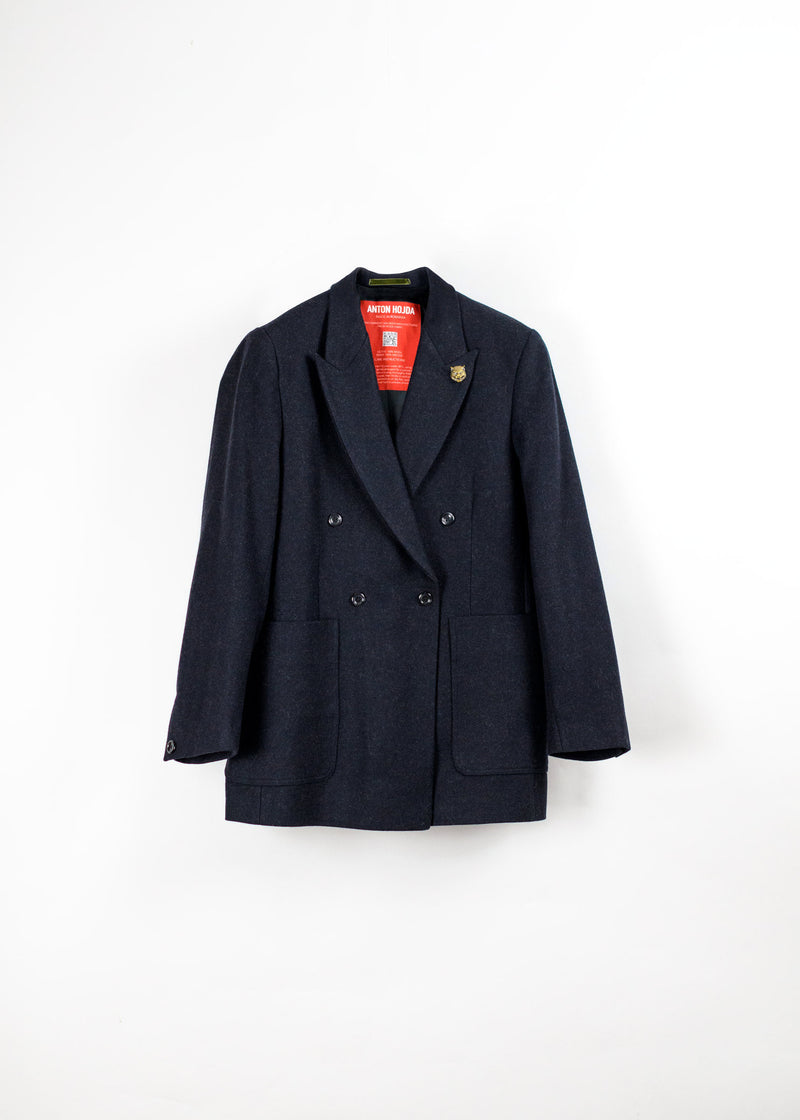 Double-breasted wool blazer