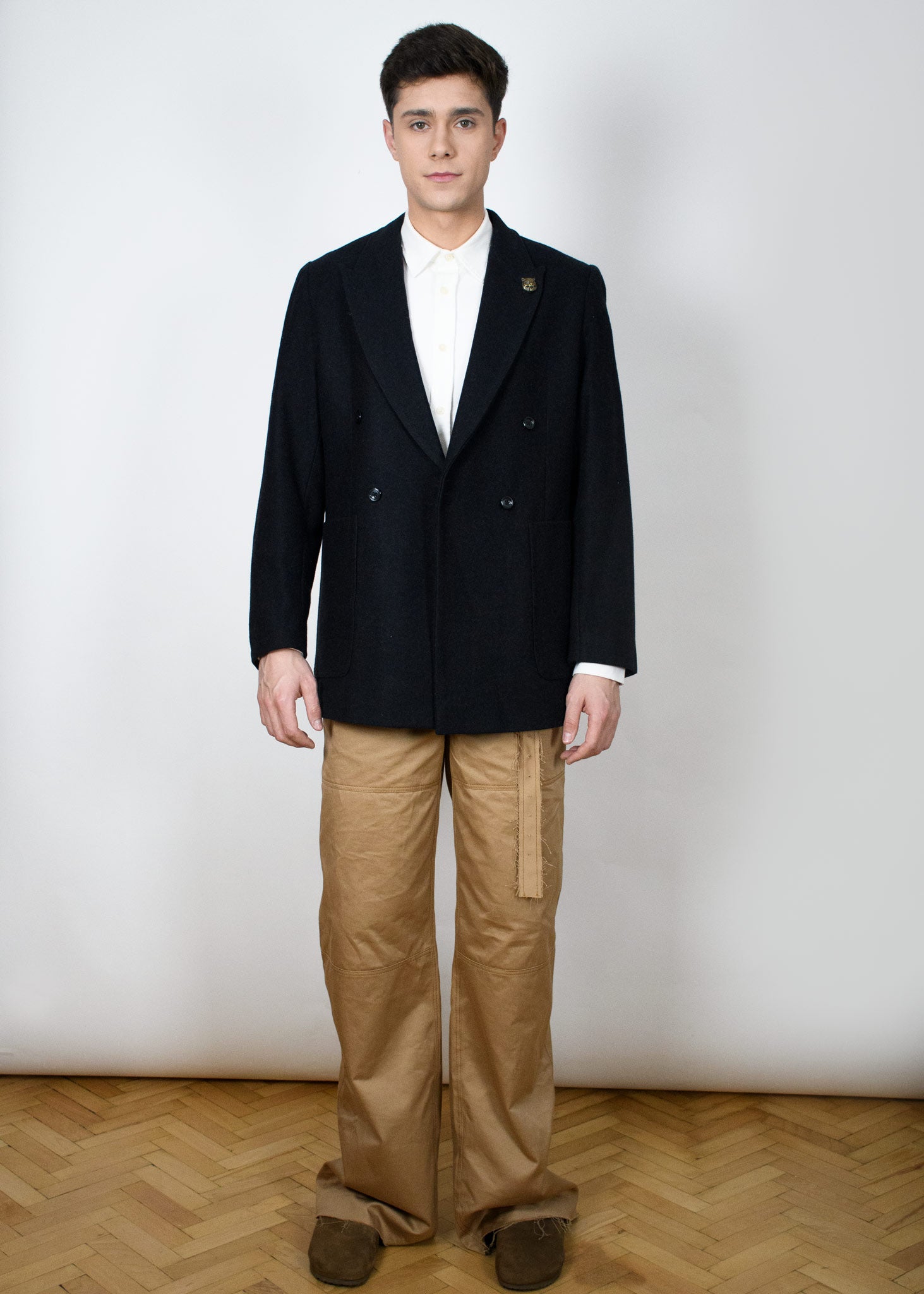 Double-breasted wool blazer
