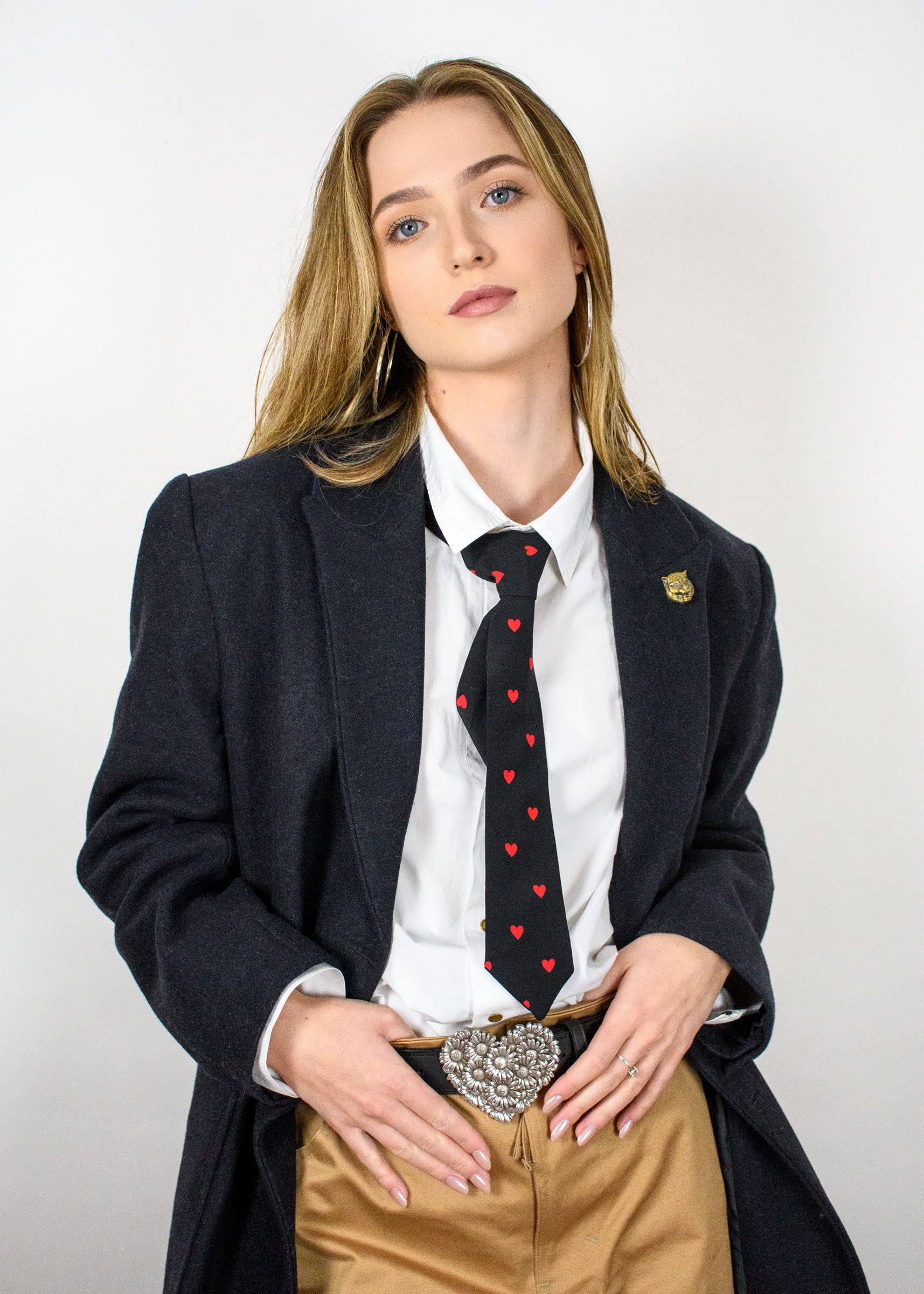 Daisy Heart Leather Belt