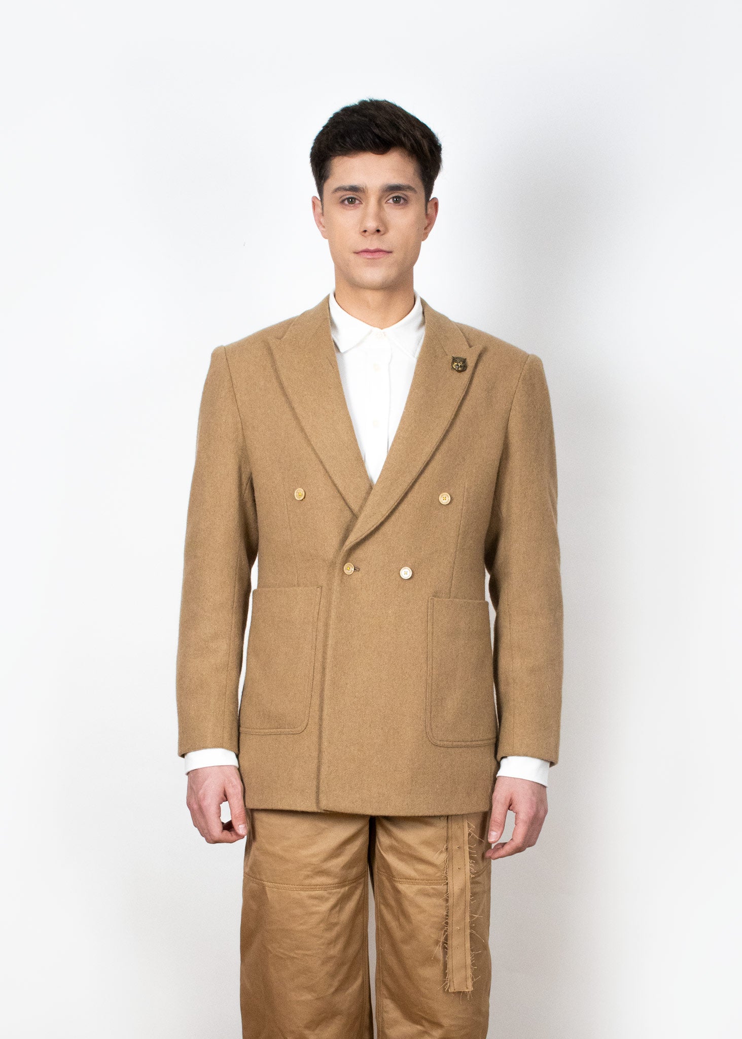 Double-breasted wool blazer