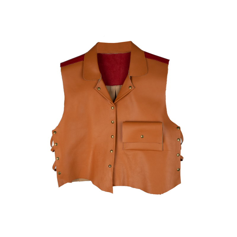 Leather Lilly Asymmetrical Vest 