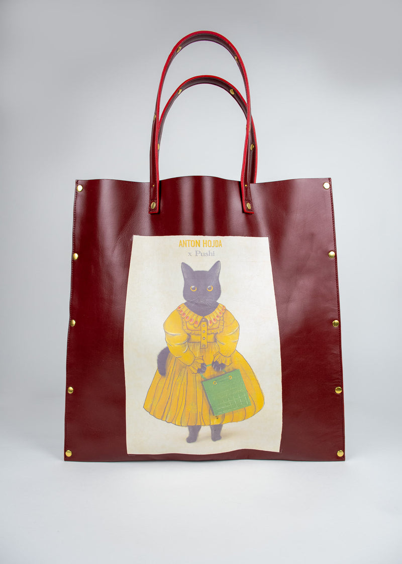Leather Tote Bag x Pushi ANTON HOJDA | Official Store