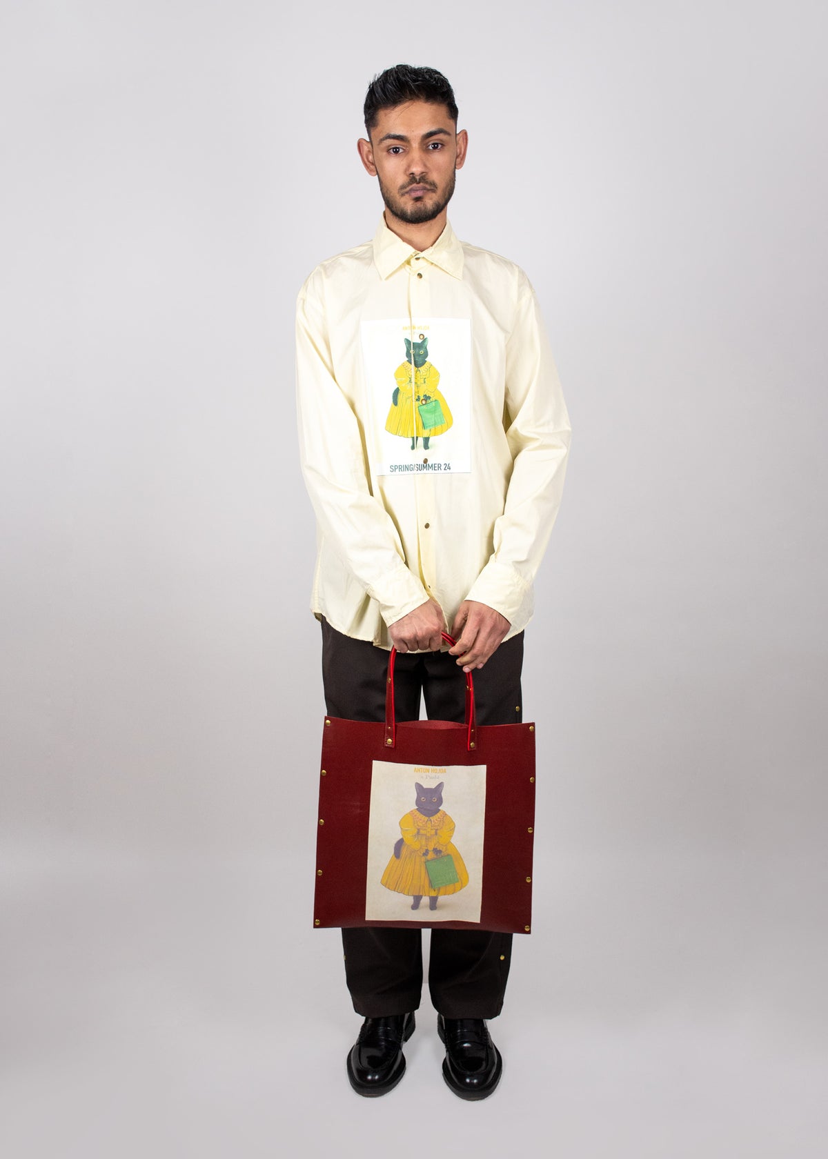 Leather Tote Bag x Pushi ANTON HOJDA | Official Store
