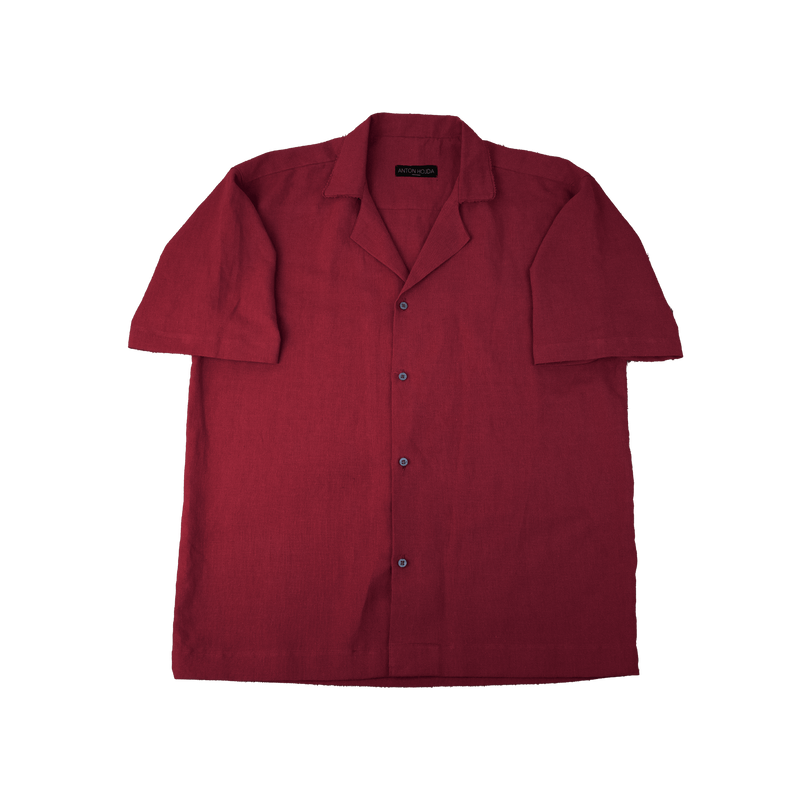 Linen Burgundy Shirt - ANTON HOJDA | Official Store