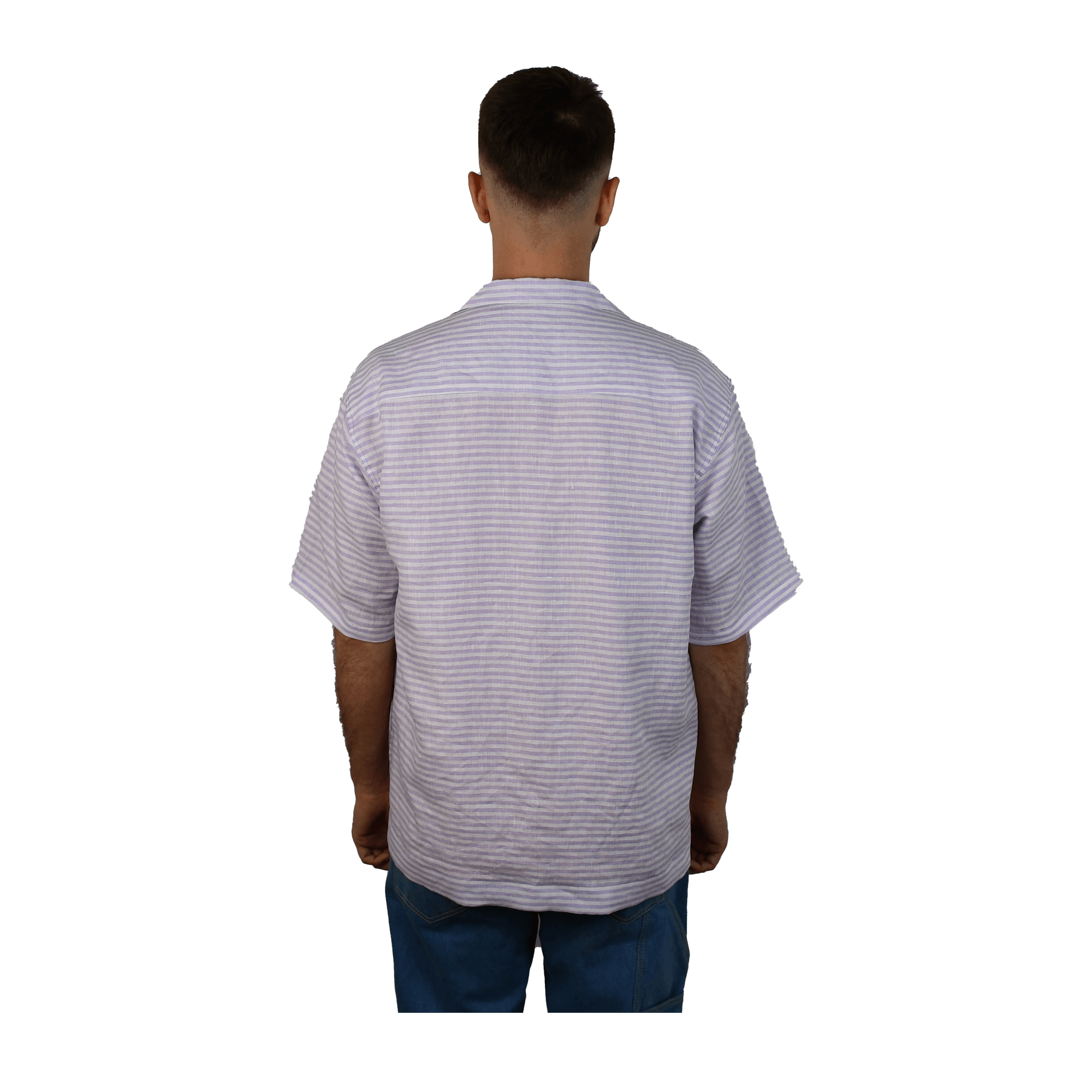 White/Purple Linen Shirt - ANTON HOJDA | Official Store