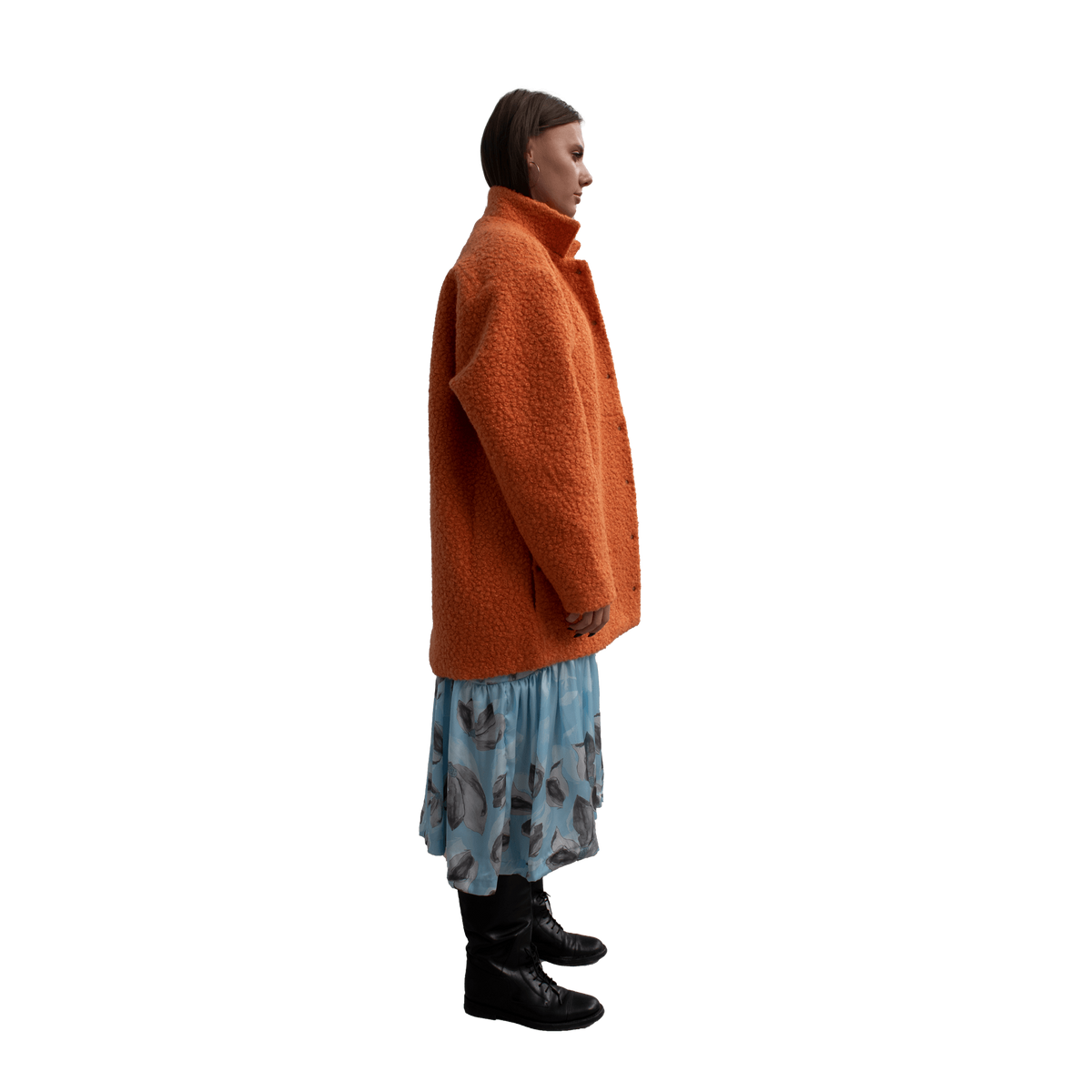 Oversized Curly Pumpkin Orange Coat - ANTON HOJDA | Official Store