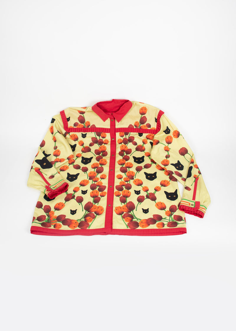 Red Ruffled Flora Shirt ANTON HOJDA | Official Store