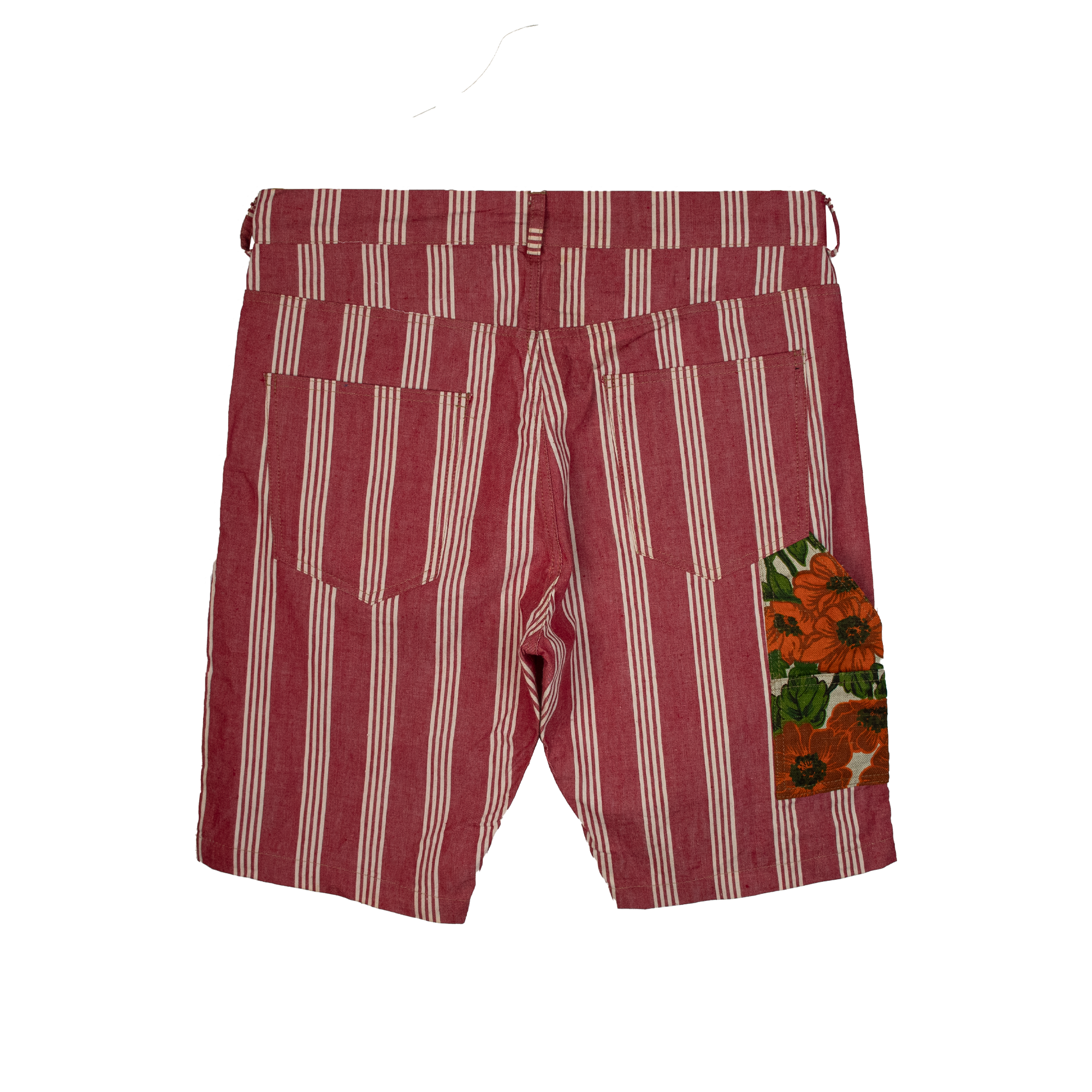 White and Red Stripped Cotton Shorts - ANTON HOJDA | Official Site