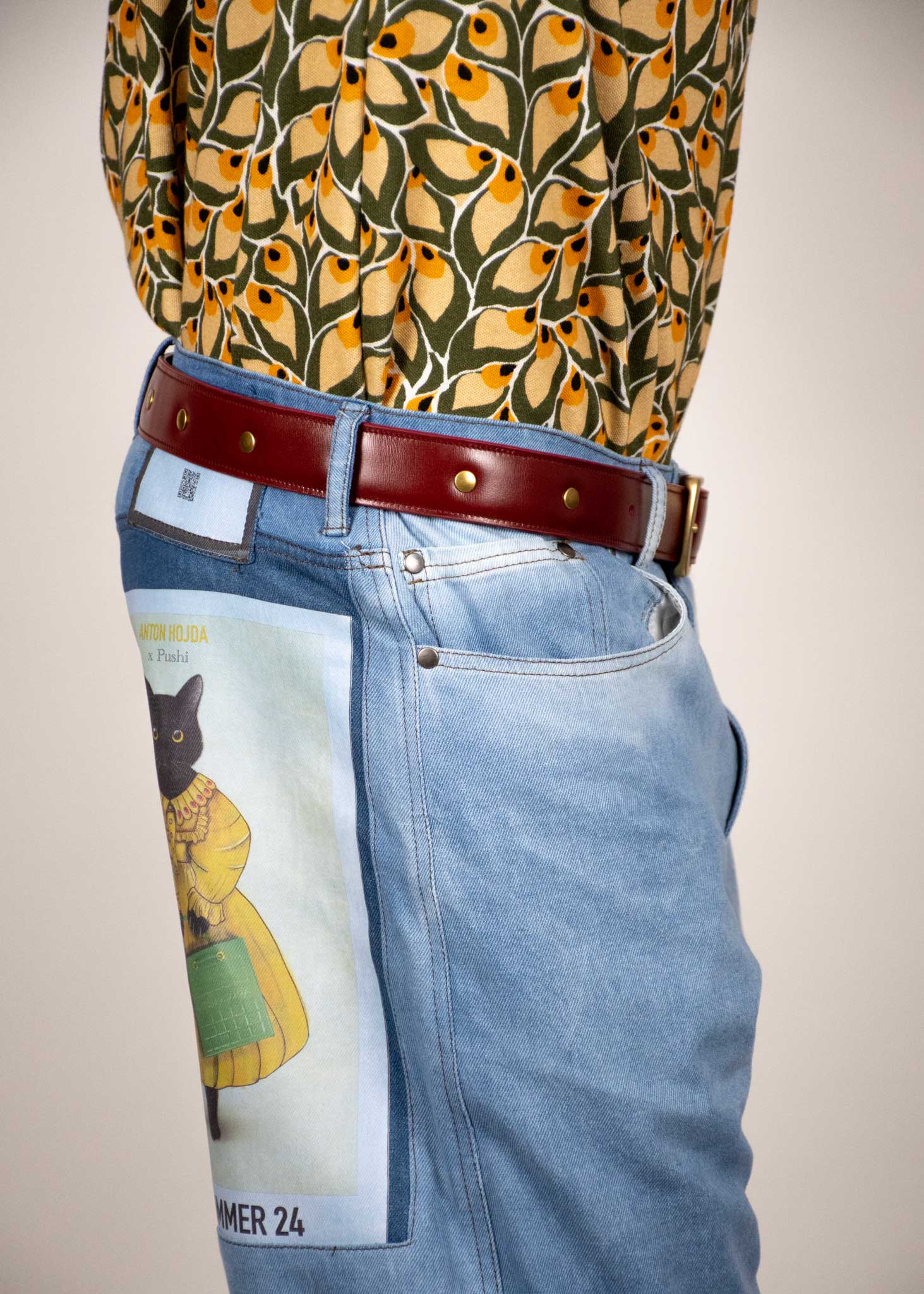 Studs Leather Belt 30MM ANTON HOJDA | Official Store