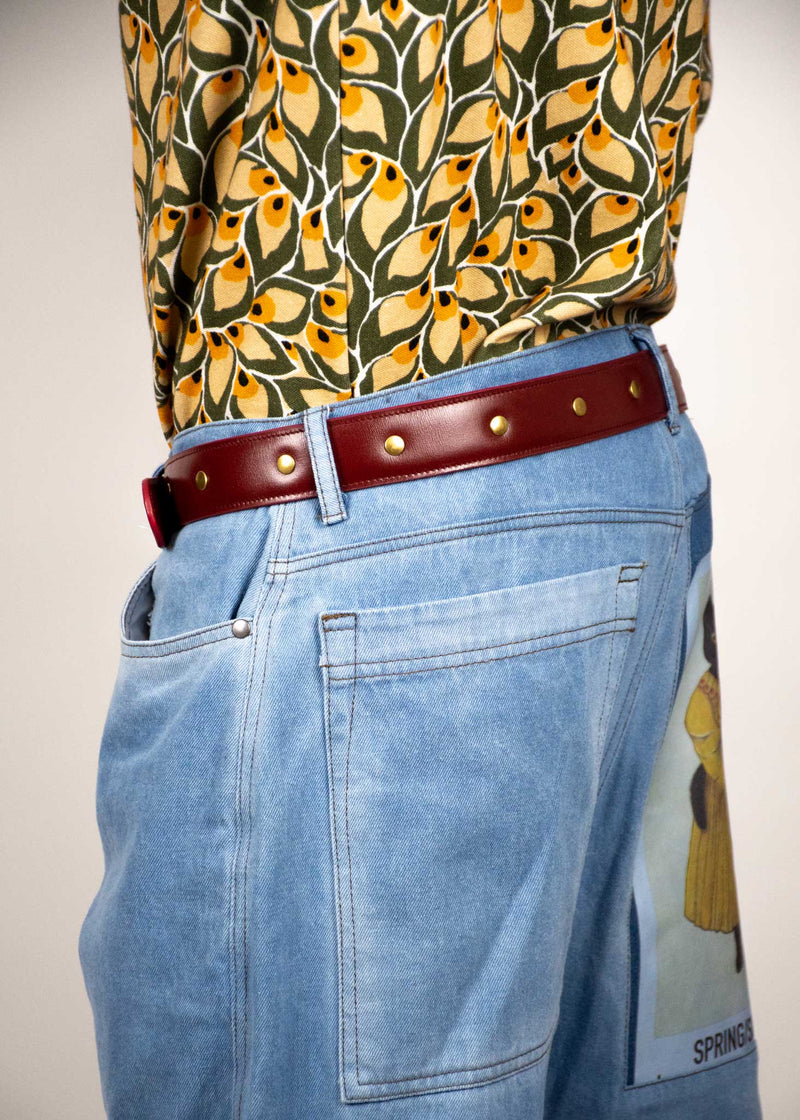 Studs Leather Belt 35MM ANTON HOJDA | Official Store